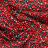 Fondo rojo arabesco estampado de algodón Poplin