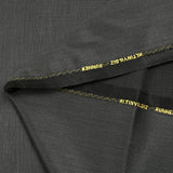 Fancy silver gray wool blend suit fabric with black background