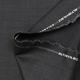 Fantasy wool blend suit fabric anthracite black background