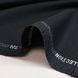 Dark blue and black fancy wool blend suit fabric