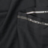Black checked wool blend suit fabric