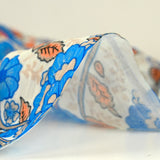 Crepe estampado armonía bohemia azul y naranja