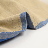 Velours de coton ras sergé double face beige et bleu jean's
