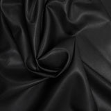 Intense black checkered wool blend suit fabric