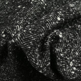 Laine mélangée bouclettes chevrons 40mm noir et blanc