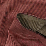 Velours côtelé 100% coton 2 mm double face brique et kaki