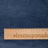 Velours côtelé 100% coton 2 mm double face marine et gris