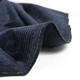 Velours côtelé 100% coton arabesque 3 mm bleu nuit