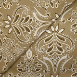 Polyester satin baroque print beige background