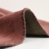 Velours côtelé 100% coton 2 mm double face brique et kaki