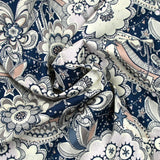 Coton liberty ® Firework Garden bleu au mètre
