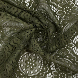 Dentelle polyester festonnée Catalina kaki