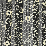 Printed muslin satin band flowers black background