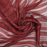 Mousseline imprimée bande satin léopard rouge
