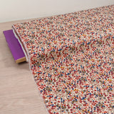 Coton liberty ® Wiltshire Bud marron et bleu au mètre