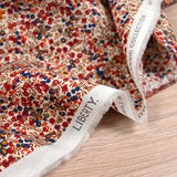 Coton liberty ® Wiltshire Bud marron et bleu au mètre
