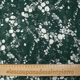 Banda de raso de muselina estampada efervescencia fondo verde esmeralda
