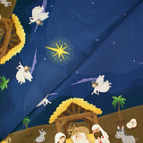 Algodón estampado Les rois magi fond marine