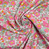 Coton liberty ® Betsy rose et vert au mètre