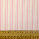 Coton tissé-teint Rudy rayé rose layette fond blanc