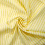 Coton tissé-teint Rudy rayé jaune beurre fond blanc