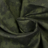 Velours côtelé coton contrecollé jacquard camouflage kaki