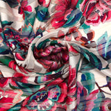 Printed muslin satin band carnival of flowers mother-of-pearl background