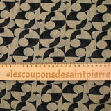 Muslin printed iridescent black chessboard khaki background