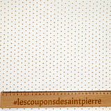Piqué de coton imprimé coeur camel fond blanc