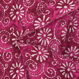Coton batik imprimé Udaipur fond fuchsia