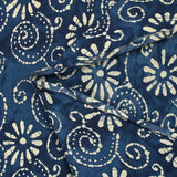 Coton batik imprimé Udaipur fond marine