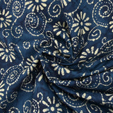 Coton batik imprimé Udaipur fond marine