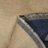 Velours côtelé 100% coton 3 mm beige fond marine