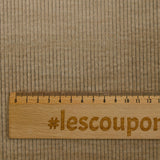 Velours côtelé 100% coton 3 mm beige fond marine