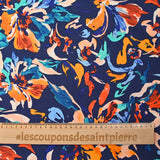 Viscose imprimée murmure fond marine