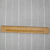 Velours côtelé coton 1 mm rayé blanc fond gris