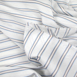 Sky and brown striped fluid-dyed woven polyviscose