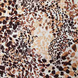 Viscose imprimée sauvage marron fond écru