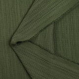 Crépon de polyester effet seersucker vert militaire