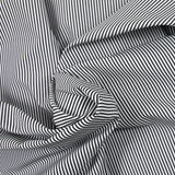 Black striped polycotton white background
