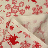 Polycotton Printed Christmas Magic Beige background
