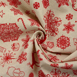 Polycotton Printed Christmas Magic Beige background