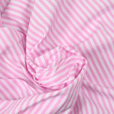 Pink striped polycotton 5mm white background