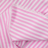 Pink striped polycotton 5mm white background