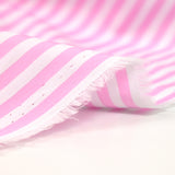 Pink striped polycotton 5mm white background
