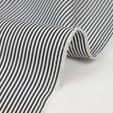 Black striped polycotton white background