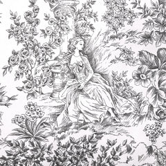 Piqué de coton toile de jouy noir