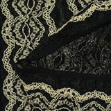 Dentelle polyester Martina jaune pâle fond noir