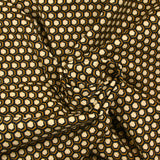 Gabardine de coton élasthanne hexagone beige et noir