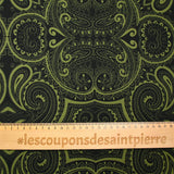 Cotton elastane cashmere twill khaki black background